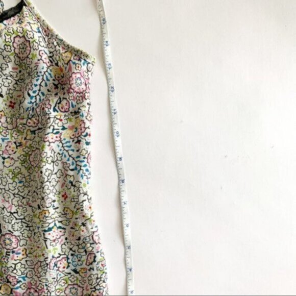 Calvin Klein 100% Silk Floral Print Tank Top Ajustable Straps Lace Detail Small - Picture 2 of 5